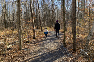 personnes se promenant dans le parc naturel des Ruisseaux